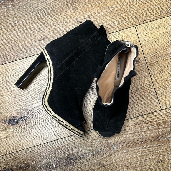 Opening Ceremony Black Suede Open Toe Booties Size 37/7 - Picture 1 of 9